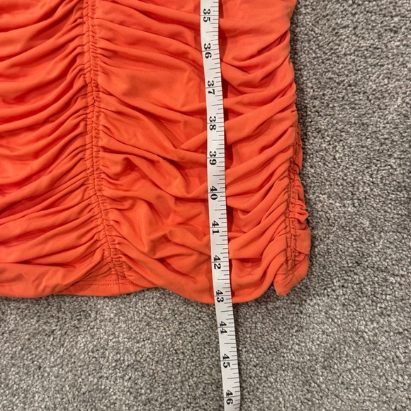 A.L.C. SANGRIA ORANGE ALLEGRA RUCHED BEAD EMBELLISHED MIDI DRESS size small EUC - Picture 10 of 11